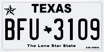 TX license plate BFU3109
