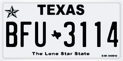 TX license plate BFU3114