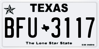 TX license plate BFU3117