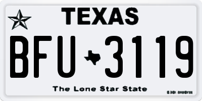 TX license plate BFU3119