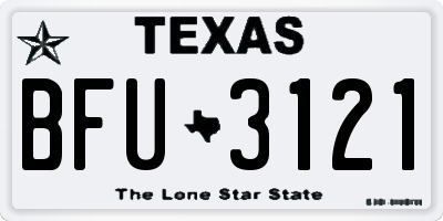 TX license plate BFU3121