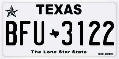 TX license plate BFU3122