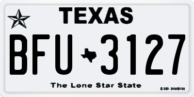 TX license plate BFU3127