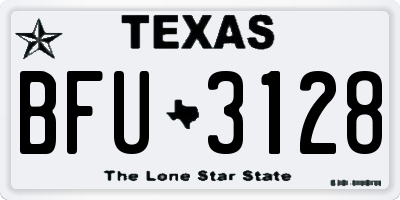 TX license plate BFU3128