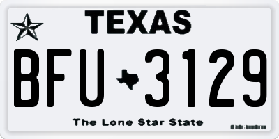TX license plate BFU3129