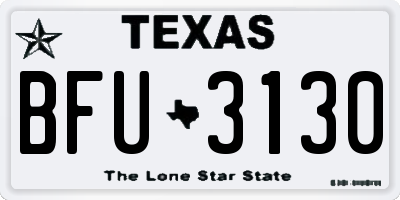 TX license plate BFU3130