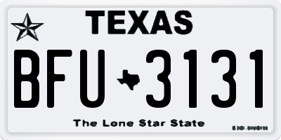 TX license plate BFU3131