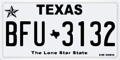 TX license plate BFU3132