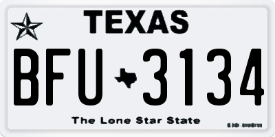 TX license plate BFU3134