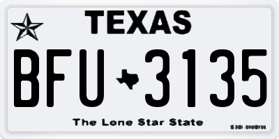 TX license plate BFU3135