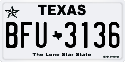TX license plate BFU3136