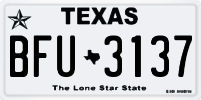 TX license plate BFU3137