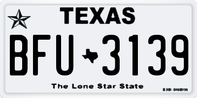 TX license plate BFU3139