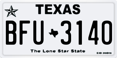 TX license plate BFU3140