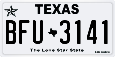 TX license plate BFU3141