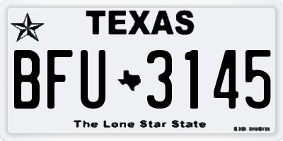 TX license plate BFU3145