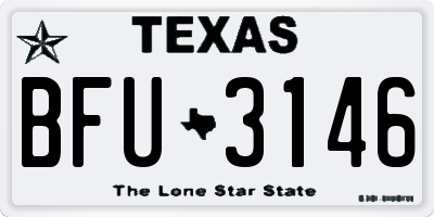 TX license plate BFU3146