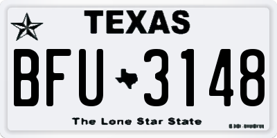 TX license plate BFU3148