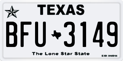 TX license plate BFU3149