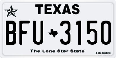 TX license plate BFU3150