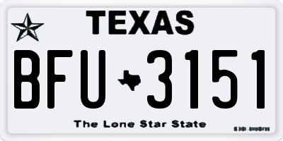 TX license plate BFU3151