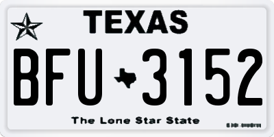 TX license plate BFU3152