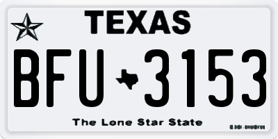 TX license plate BFU3153