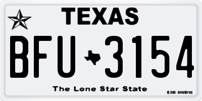 TX license plate BFU3154