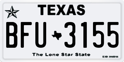 TX license plate BFU3155