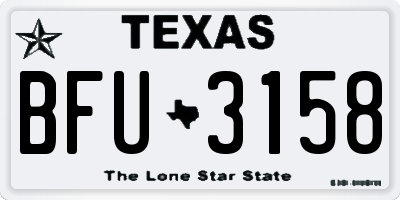 TX license plate BFU3158