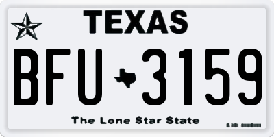 TX license plate BFU3159