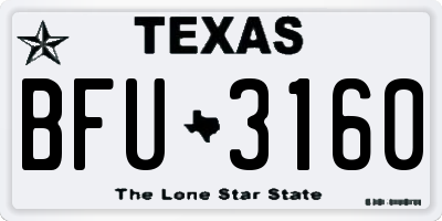TX license plate BFU3160