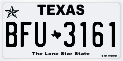 TX license plate BFU3161