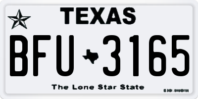 TX license plate BFU3165