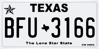 TX license plate BFU3166