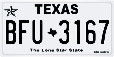 TX license plate BFU3167