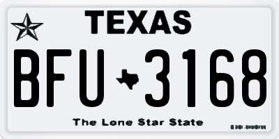 TX license plate BFU3168