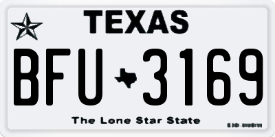 TX license plate BFU3169