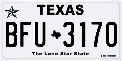 TX license plate BFU3170