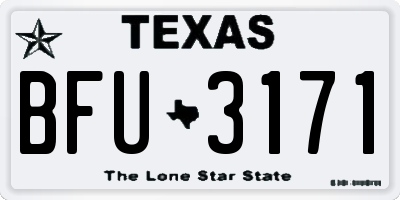 TX license plate BFU3171