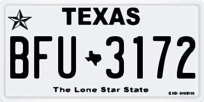 TX license plate BFU3172