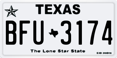 TX license plate BFU3174
