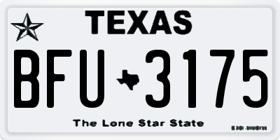 TX license plate BFU3175