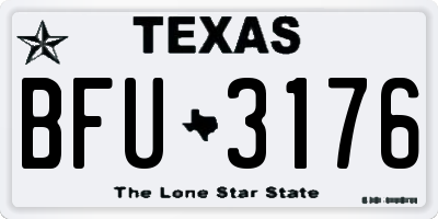 TX license plate BFU3176