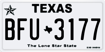 TX license plate BFU3177