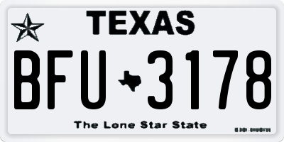 TX license plate BFU3178