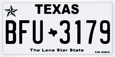 TX license plate BFU3179