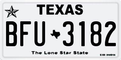 TX license plate BFU3182