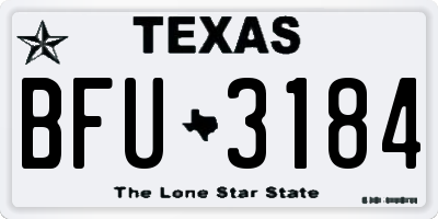 TX license plate BFU3184