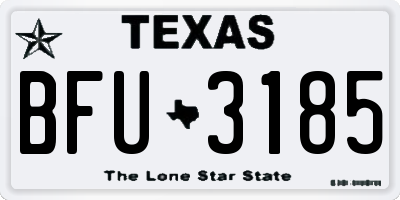 TX license plate BFU3185